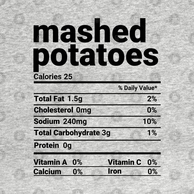 Mashed Potatoes Nutrition Facts Thanksgiving Costume by tobzz